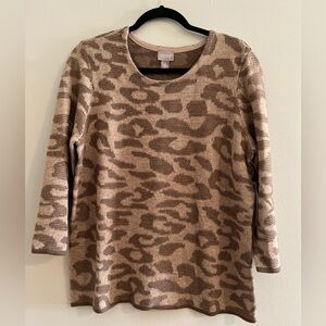 Chico's Tan Textured Knit Top Size 2